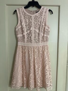 Gianni Bini Blush Lace Overlay Dress